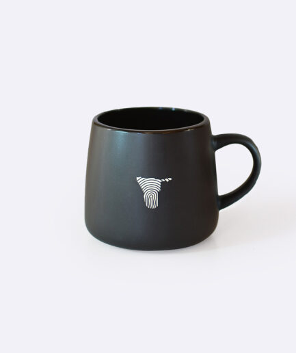 Namibia Fingerprint Black Ceramic Mug