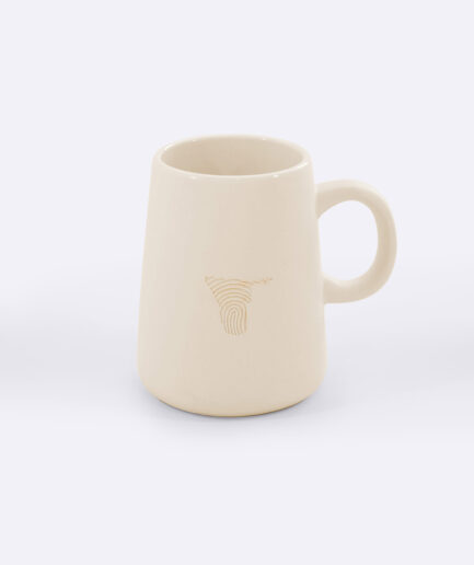 Namibia Fingerprint Cream Ceramic Mug